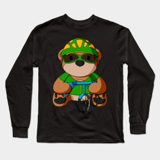 Biking Teddy Bear Long Sleeve T-Shirt